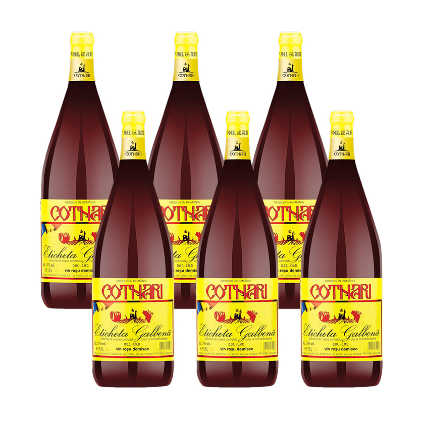 Cotnari Eticheta Galbena Rotwein Weinpaket 6er halbtrocken günstig kaufen